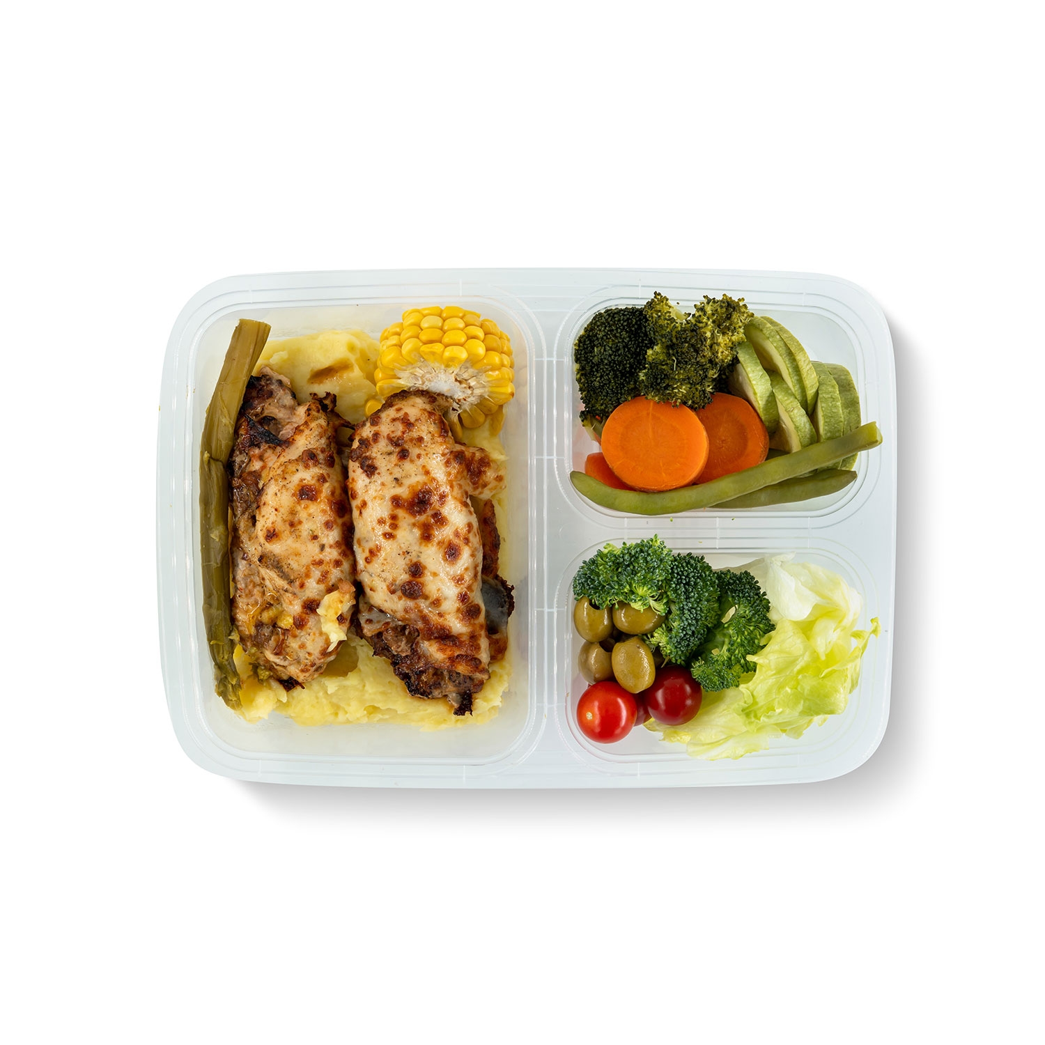 فیله مرغ تریاکی با برنج قهوه‌ای و سبزیجات